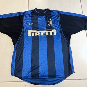 Inter Milan Nike 2000 2001 Internazionale Home Jersey Kit Top Vintage L